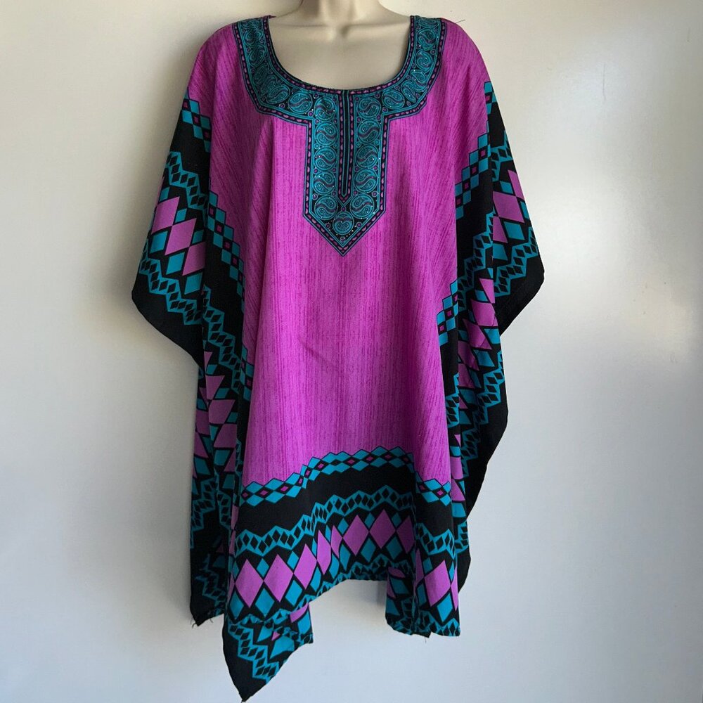 Sante Classics Vintage Caftan Mumu Vibrant 33" Dress Ms Roper One Size